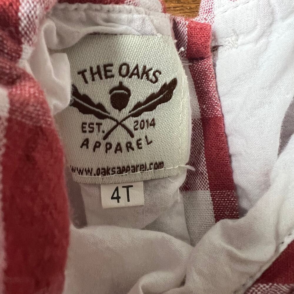 The Oaks Apparel Company Collared Pumpkin Orange Gingham Plaid Lined Dress 4T - Picture 4 of 5